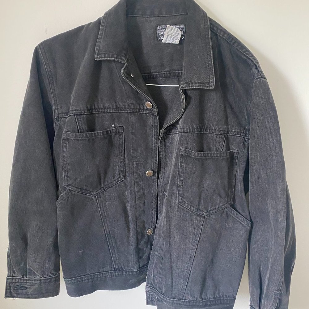 Black denim jacket - Small